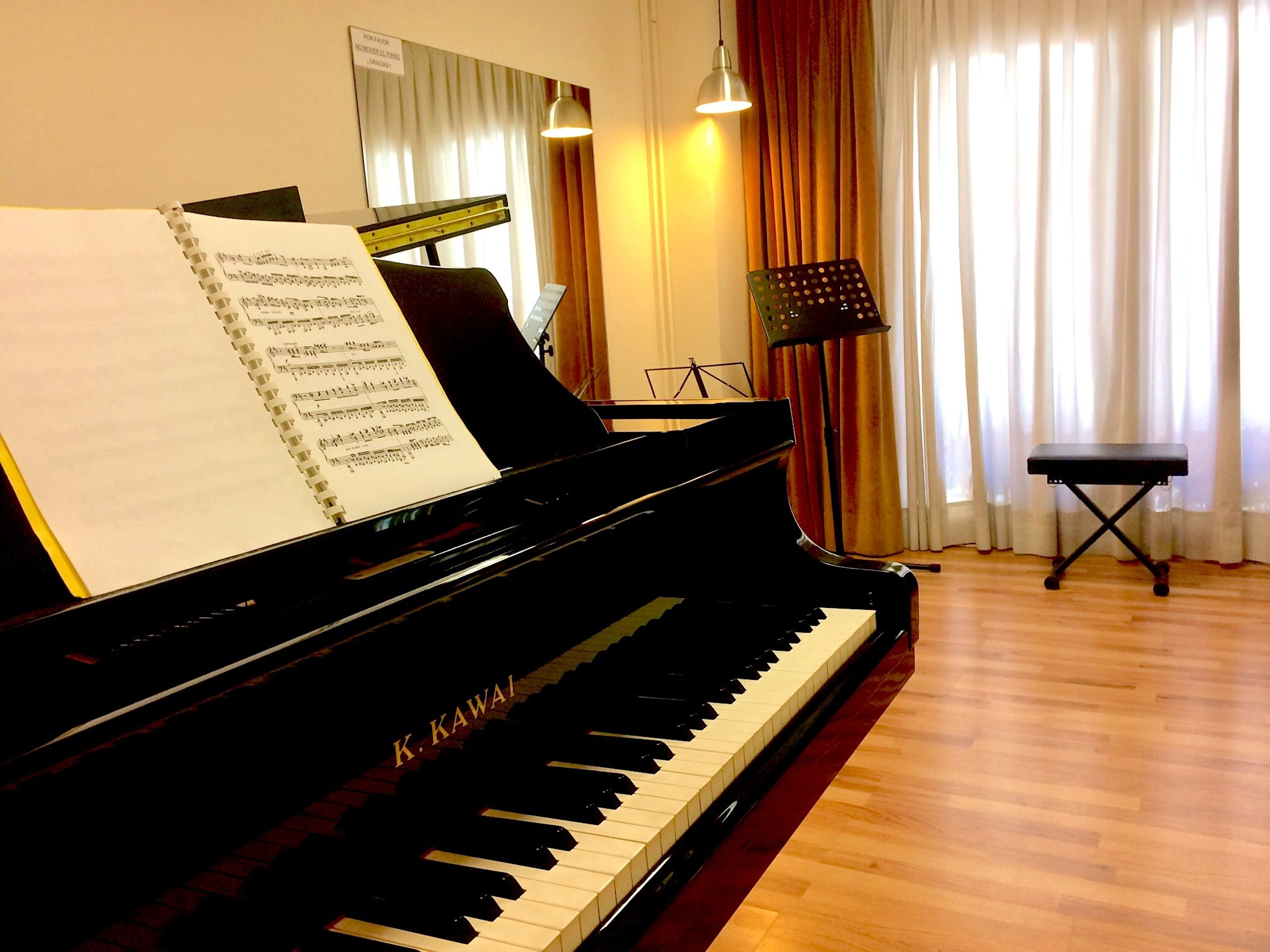 Nice room with baby grand piano
