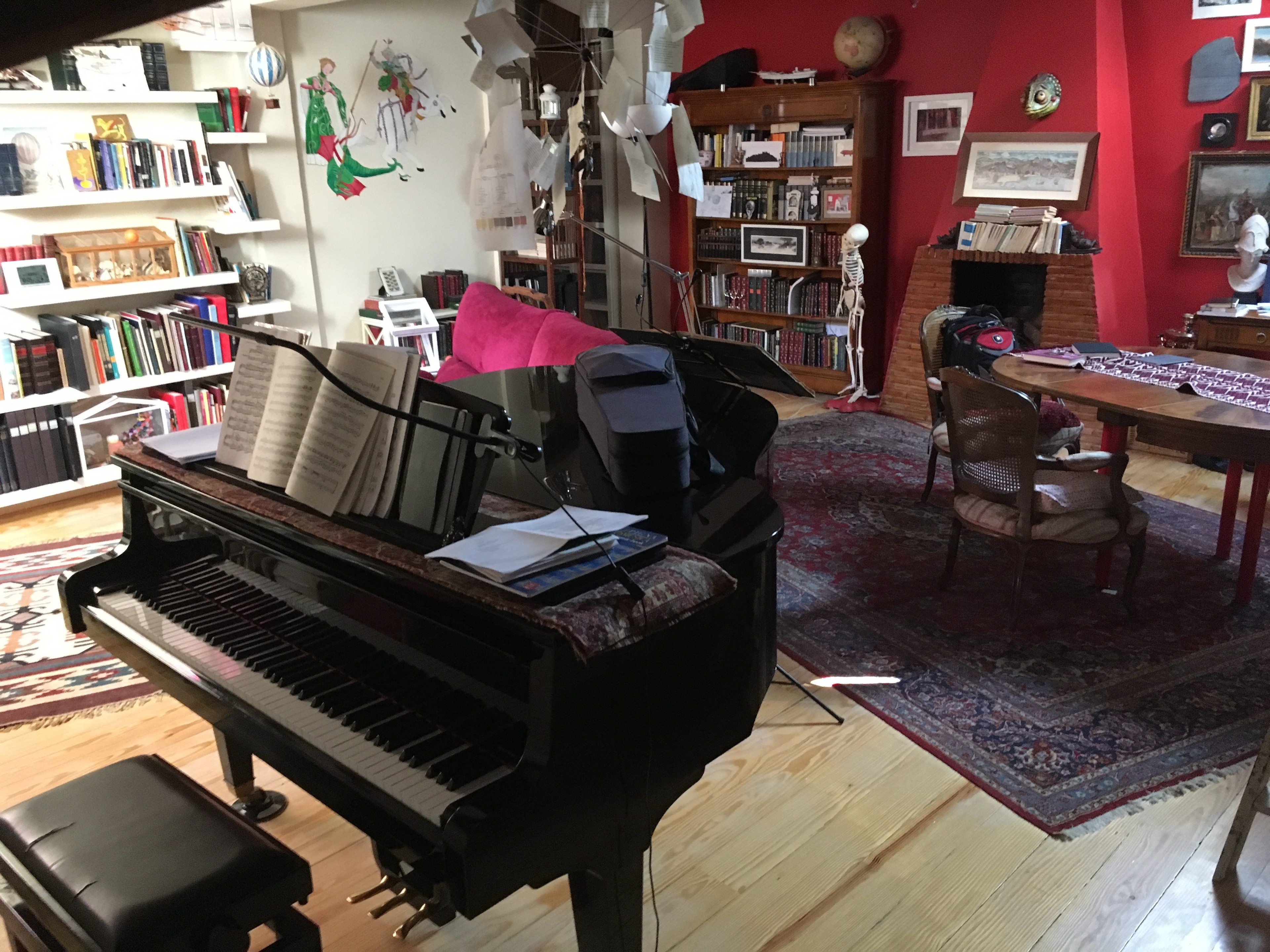 Baby grand piano in quite apartment, city center