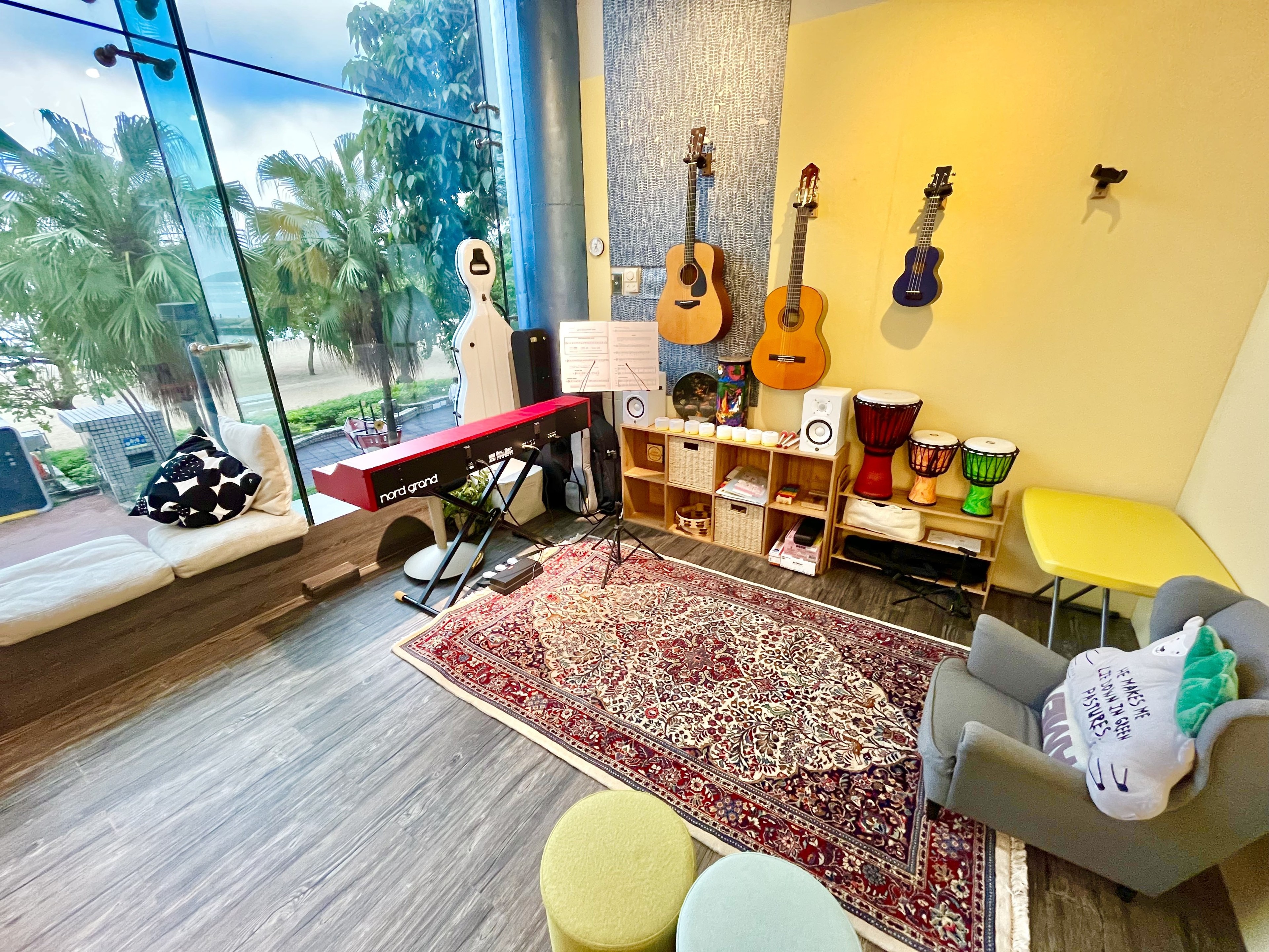 Recording or rehearsal studio facing the beach, HK
