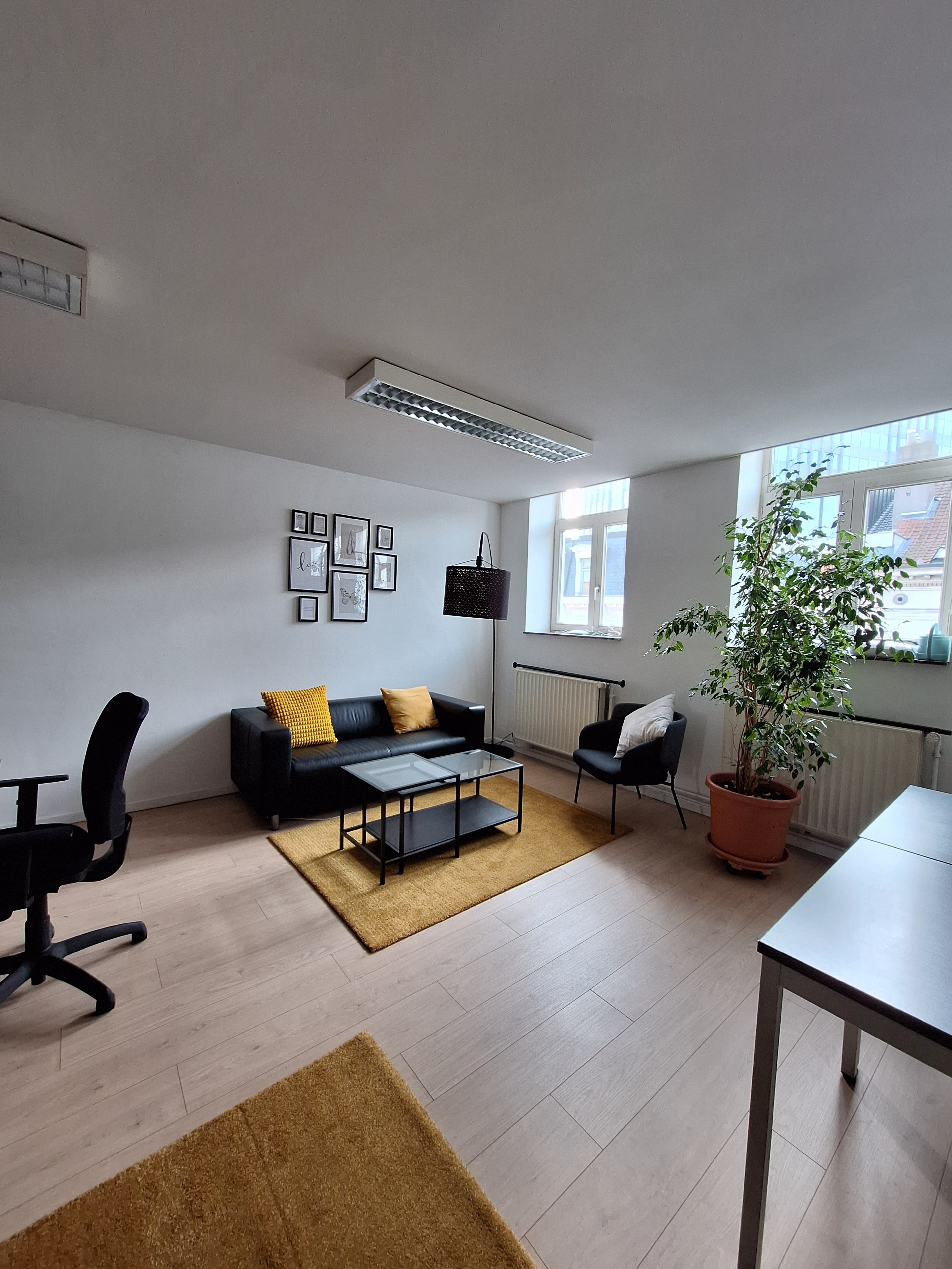 Bright Open Coworking Space with Hints of Green — 写真3