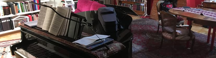 Baby grand piano in quite apartment, city center