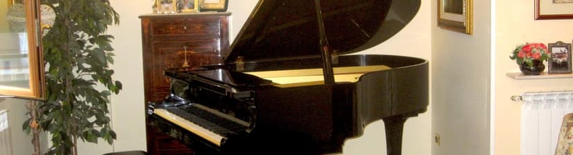 Beautiful Yamaha grand piano in bright room